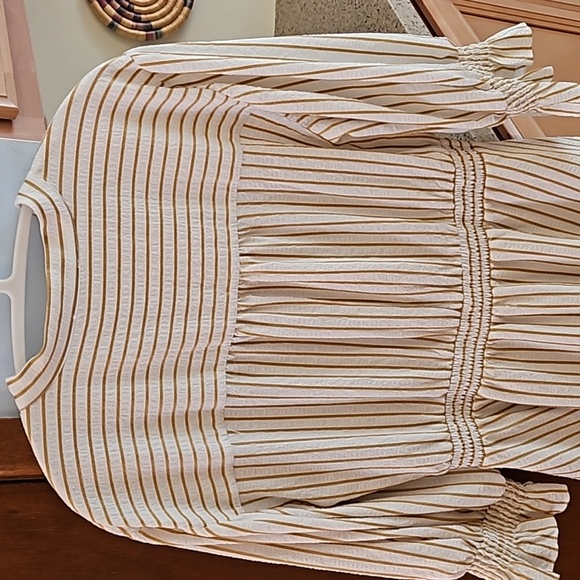 **Clearance** Calvin Klein striped, Tie-Neck Dress - Picture 8 of 9